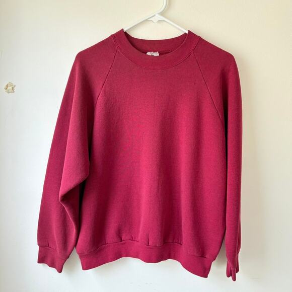 Vintage Maroon Blank Fruit Of The Loom Pullover Sweatshirt - Picture 5 of 6